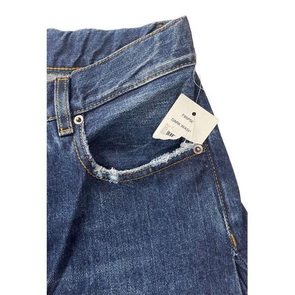 PRPS Women's Gaucho Cropped Wide Leg Jeans Dark Wash 100% Cotton Size 26 New - Picture 13 of 16